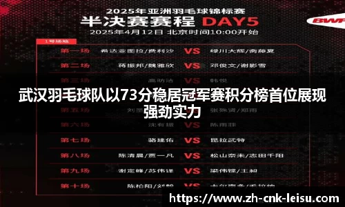 武汉羽毛球队以73分稳居冠军赛积分榜首位展现强劲实力