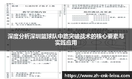 深度分析深圳篮球队中路突破战术的核心要素与实践应用